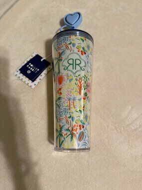 Roller Rabbit Target Disco Hearts 24 oz Travel Cup w/Covered Straw NWT